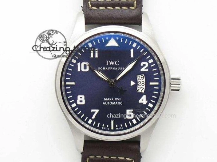 MIROTIME 0203 MARK XVIII Le Petit Prince IW327004 SS FKF 1:1 Best Edition Blue Dial On Brown Leather Strap Trendsetting 7117